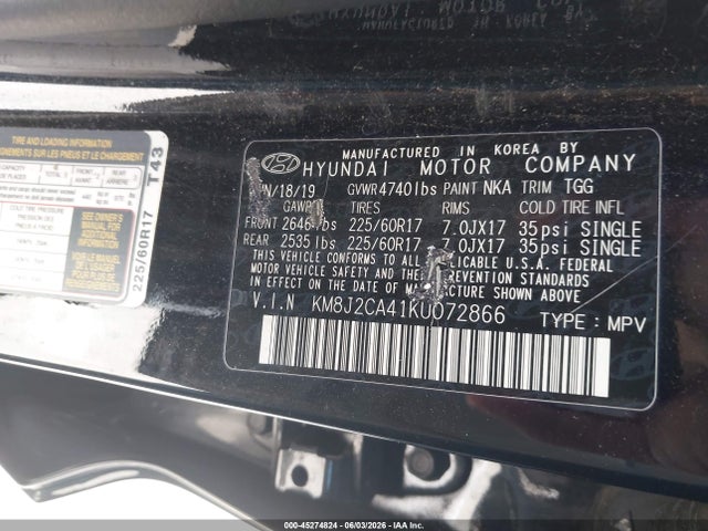 Hyundai TUCSON SE 2019 KM8J2CA41KU072866 Image 9