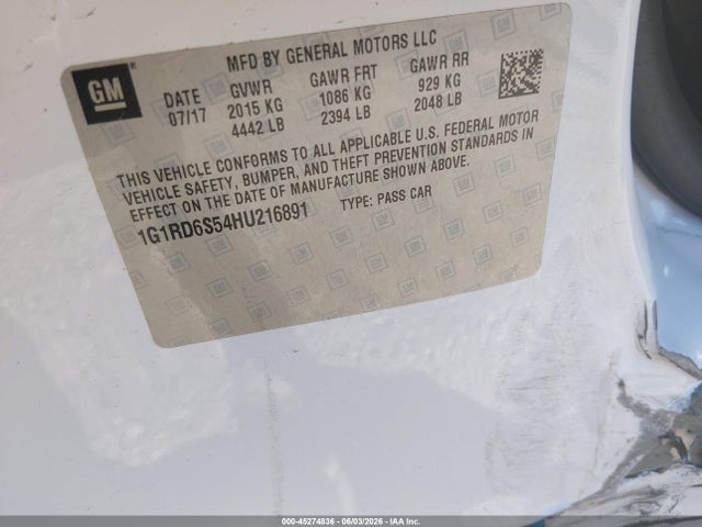 Chevrolet Volt Premier 2017 1G1RD6S54HU216891 Image 9
