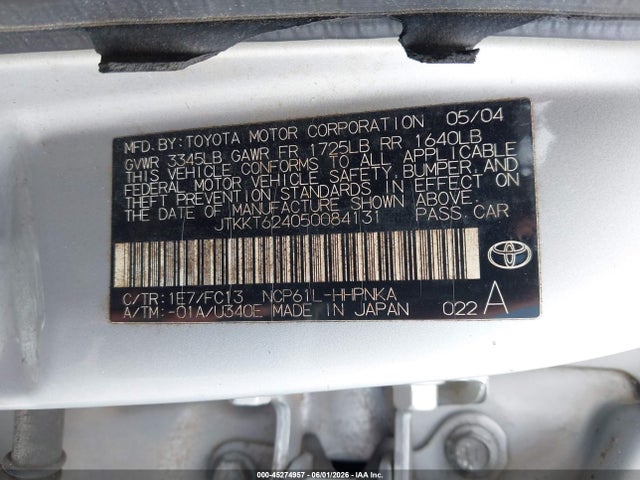 Aukcja sprzedaży 2005 Scion Xa, vin: JTKKT624050084131, numer aukcji: 45274957