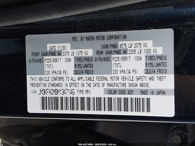 Mazda Cx-5 Touring 2021 JM3KFACM9M1347149 Image 9