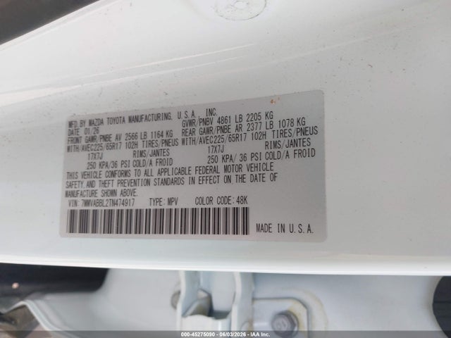 Продаж на аукціоні авто 2026 Mazda Cx-50 2.5 S Preferred, vin: 7MMVABBL2TN474917, номер лоту: 45275090