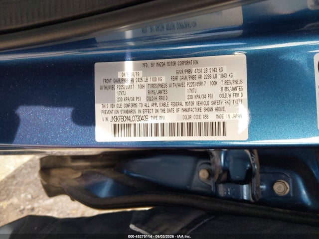 Продаж на аукціоні авто 2020 Mazda Cx-5 Touring, vin: JM3KFBCM4L0730409, номер лоту: 45275114