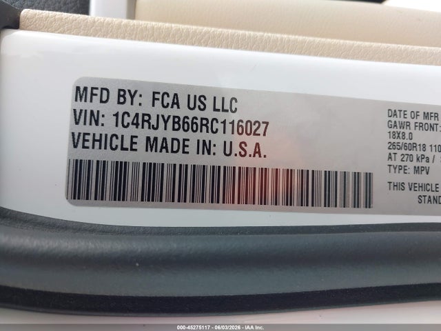 Продаж на аукціоні авто 2024 Jeep Grand Cherokee 4xe, vin: 1C4RJYB66RC116027, номер лоту: 45275117