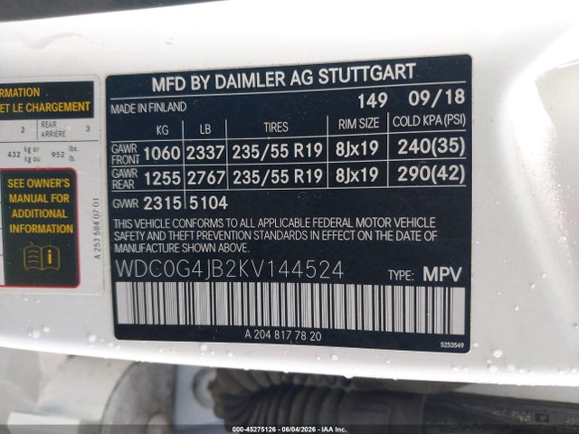 WDC0G4JB2KV144524 Mercedes-Benz GLC 300