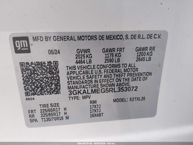 Продаж на аукціоні авто 2024 Gmc Terrain Fwd Sle, vin: 3GKALMEG5RL353072, номер лоту: 45275148