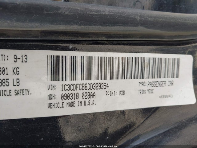 45275337 :رقم المزاد ، 1C3CDFCB6DD329354 vin ، 2013 Dodge Dart Gt مزاد بيع