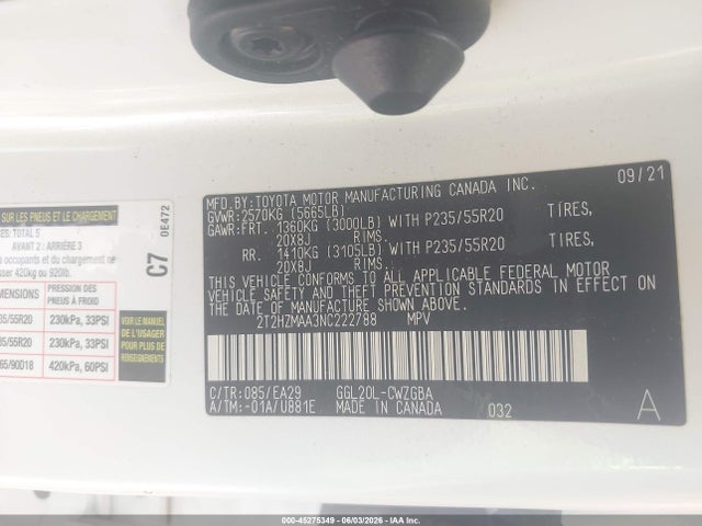 Продажа на аукционе авто 2022 Lexus Rx 350, vin: 2T2HZMAA3NC222788, номер лота: 45275349
