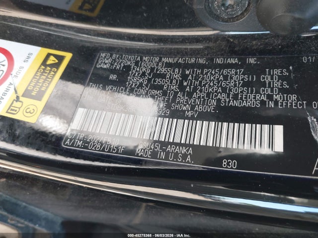 Aukcja sprzedaży 2013 Toyota Highlander Base V6, vin: 5TDBK3EH5DS208929, numer aukcji: 45275368