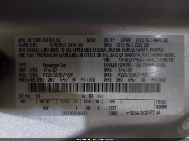 1FADP5AU4HL115616 Ford C-max Hybrid Se