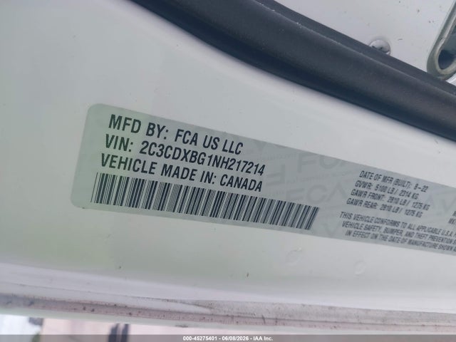 Dodge Charger Sxt Rwd 2022 2C3CDXBG1NH217214 Image 9