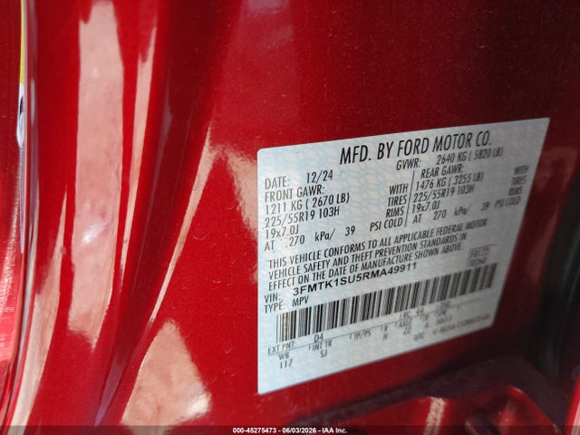 Ford Mustang Mach-e Select 2024 3FMTK1SU5RMA49911 Image 9