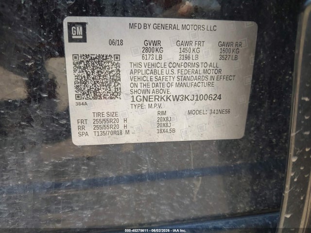 Chevrolet Traverse Premier 2019 1GNERKKW3KJ100624 Image 9