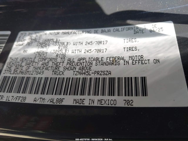 Toyota Tacoma Sr5 2025 3TMLB5JN6SM127849 Image 9