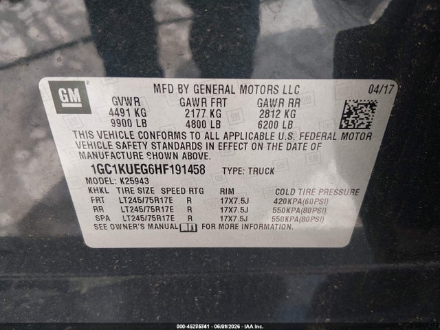 1GC1KUEG6HF191458 Chevrolet Silverado 2500hd Wt