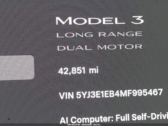 Tesla Model 3 Long Range 2021 5YJ3E1EB4MF995467 Image 14
