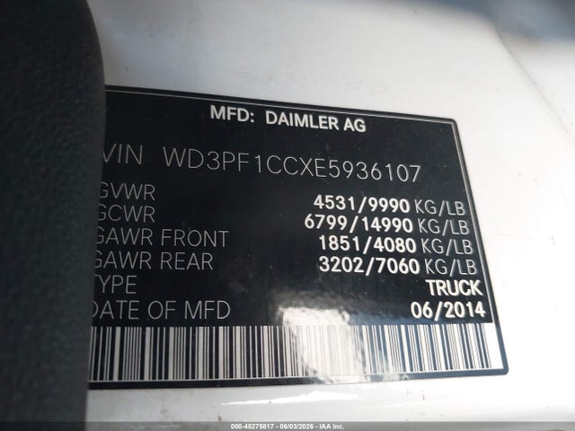 WD3PF1CCXE5936107 Mercedes-Benz Sprinter 3500 High Roof