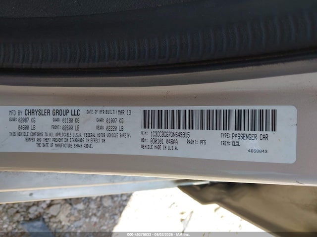 Aukcja sprzedaży 2013 Chrysler 200 Limited, vin: 1C3CCBCG7DN649915, numer aukcji: 45275833