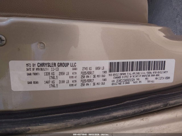 2C4RC1CG0ER231524 Chrysler Town &amp; Country Touring-l