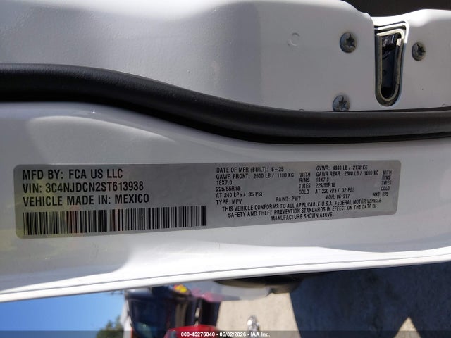 2025 Jeep Compass Limited 4x4 მანქანა იყიდება აუქციონზე, vin: 3C4NJDCN2ST613938, აუქციონის ნომერი: 45276040