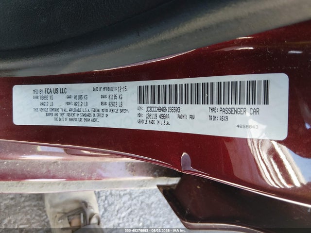 Продажа на аукционе авто 2016 Chrysler 200 Limited, vin: 1C3CCCAB4GN156503, номер лота: 45276053