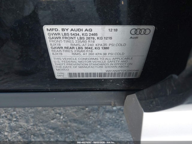 WA1ANAFY2K2042048 Audi Q5 45 Premium