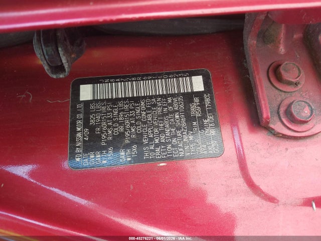 Aukcja sprzedaży 2009 Nissan Cube 1.8, vin: JN8AZ28R69T106235, numer aukcji: 45276221