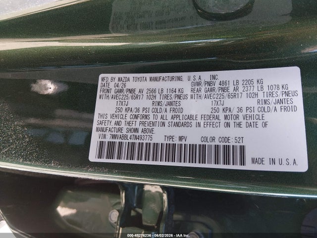 Продаж на аукціоні авто 2026 Mazda Cx-50 2.5 S Preferred, vin: 7MMVABBL4TN493775, номер лоту: 45276236