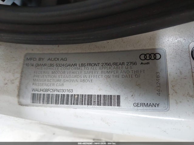 Aukcja sprzedaży 2015 Audi A6 3.0t Premium Plus, vin: WAUHGBFC5FN030163, numer aukcji: 45276247