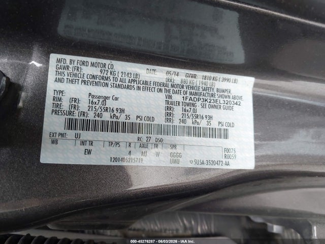 Aukcja sprzedaży 2014 Ford Focus Se, vin: 1FADP3K23EL320342, numer aukcji: 45276287