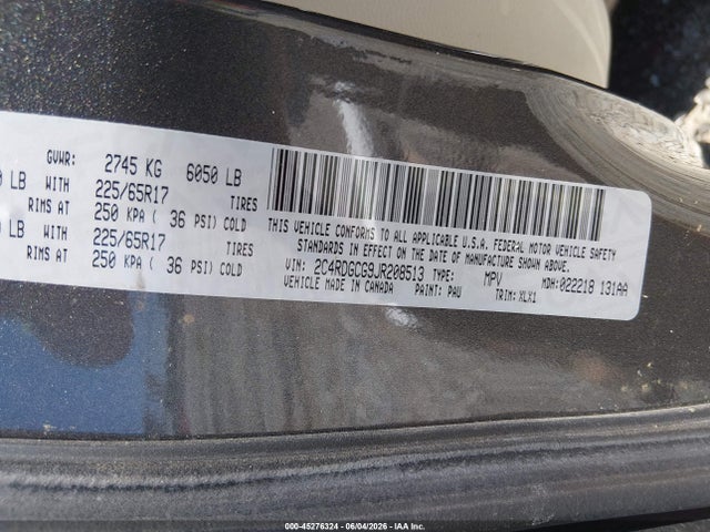 Dodge Grand Caravan Sxt 2018 2C4RDGCG9JR208513 Image 9