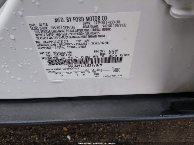 Ford Ecosport Ses 2018 MAJ6P1CL2JC197079 Image 9