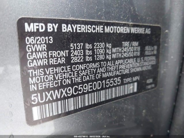 Продаж на аукціоні авто 2014 Bmw X3 Xdrive28i, vin: 5UXWX9C59E0D15535, номер лоту: 45276615