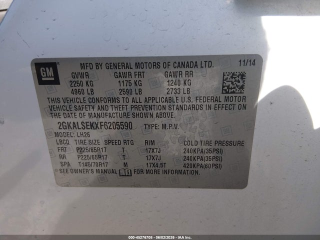 2GKALSEKXF6205590 GMC Terrain Slt-1