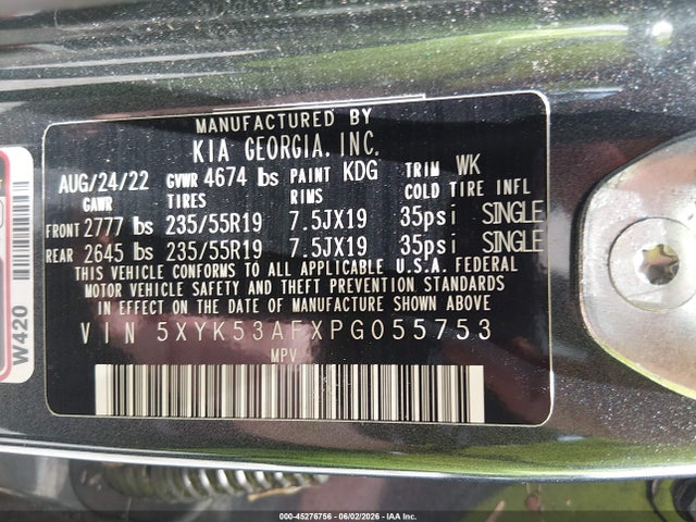 5XYK53AFXPG055753 KIA Sportage Sx-prestige