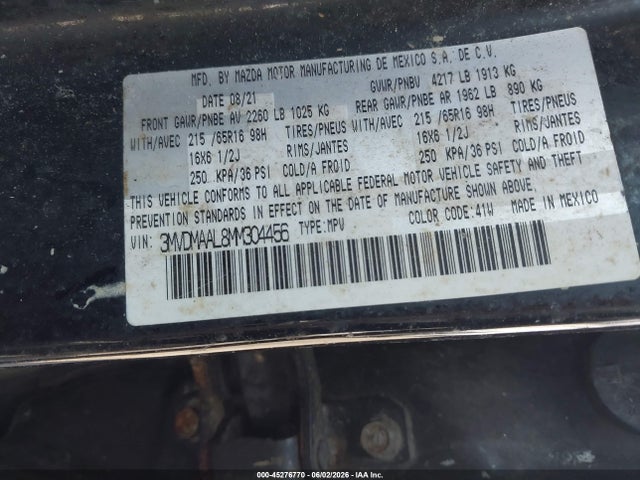 Продаж на аукціоні авто 2021 Mazda Cx-30 2.5 S, vin: 3MVDMAAL8MM304456, номер лоту: 45276770