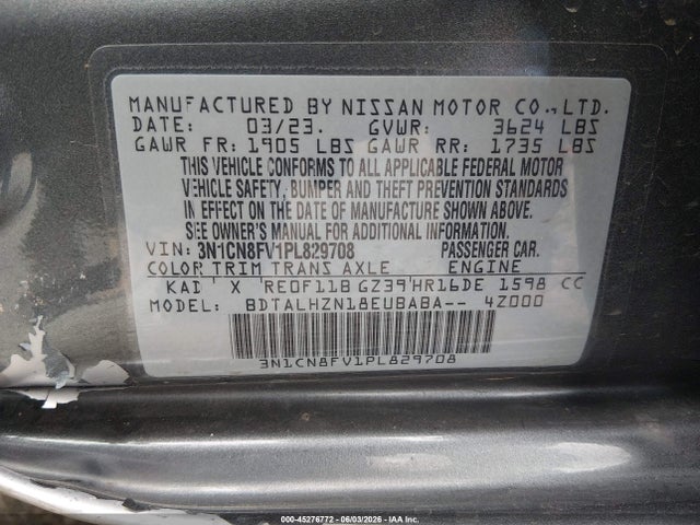 3N1CN8FV1PL829708 Nissan Versa 1.6 Sr Xtronic Cvt