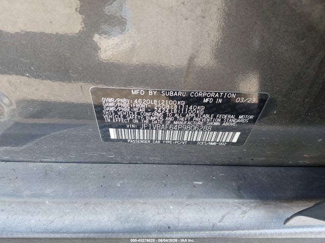Subaru Wrx Premium 2023 JF1VBAF64P9806288 Image 9