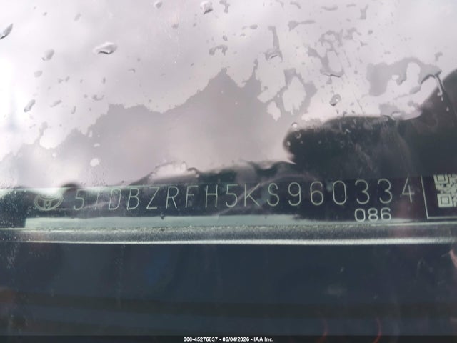 Aukcja sprzedaży 2019 Toyota Highlander Le, vin: 5TDBZRFH5KS960334, numer aukcji: 45276837