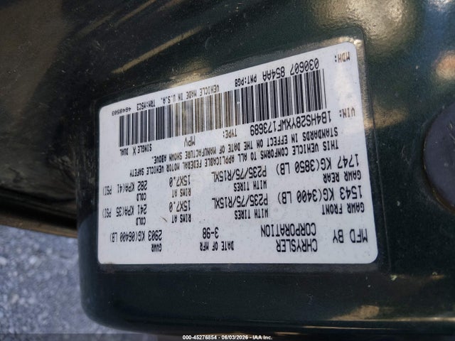 Aukcja sprzedaży 1998 Dodge Durango Slt, vin: 1B4HS28YXWF173689, numer aukcji: 45276854