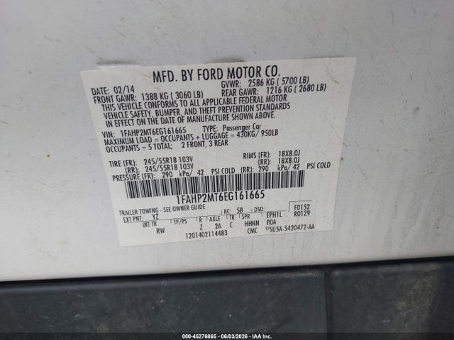Продаж на аукціоні авто 2014 Ford Police Interceptor, vin: 1FAHP2MT6EG161665, номер лоту: 45276865