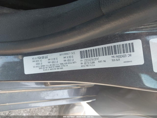 45276867 :رقم المزاد ، 1C3CCCEG7GN135747 vin ، 2016 Chrysler 200 C مزاد بيع