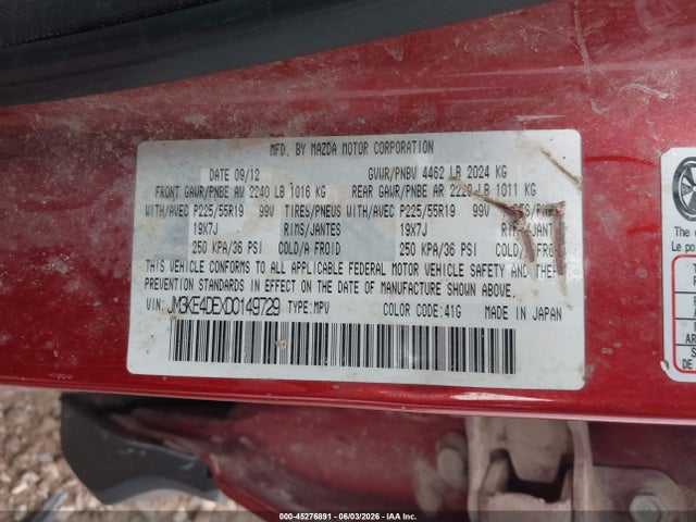 Продаж на аукціоні авто 2013 Mazda Cx-5 Grand Touring, vin: JM3KE4DEXD0149729, номер лоту: 45276891