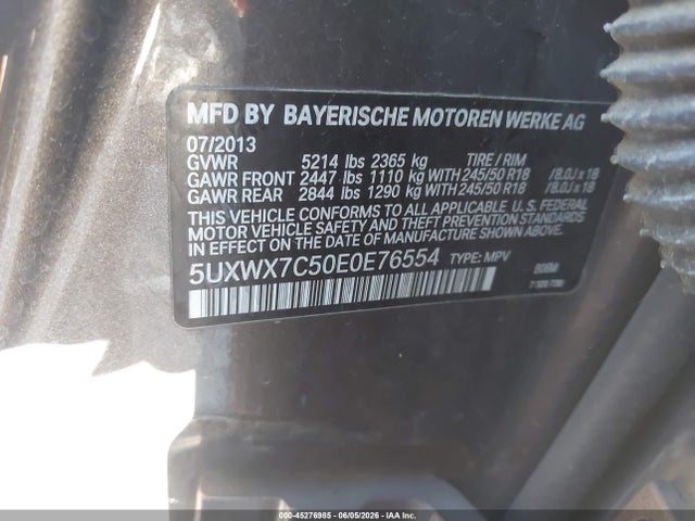 5UXWX7C50E0E76554 BMW X3 Xdrive35i