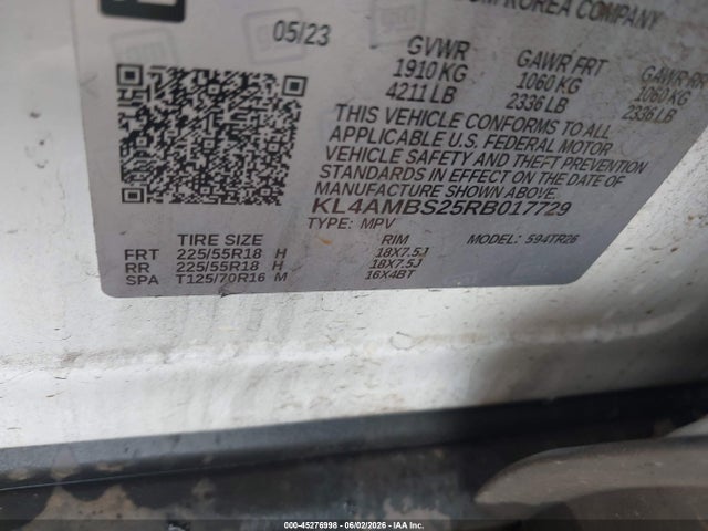 45276998 :رقم المزاد ، KL4AMBS25RB017729 vin ، 2024 Buick Encore Gx Preferred Fwd مزاد بيع