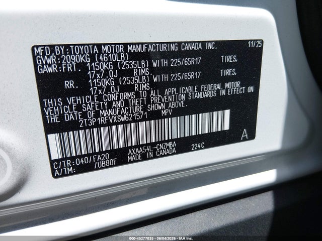 Toyota Rav4 Xle 2025 2T3P1RFVXSW621571 Image 9