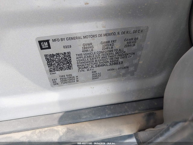 Chevrolet Trax Lt 2019 3GNCJLSB6KL328613 Image 9