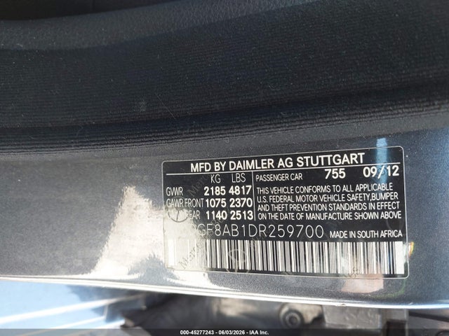 Aukcja sprzedaży 2013 Mercedes-benz C 300 Sport 4matic, vin: WDDGF8AB1DR259700, numer aukcji: 45277243