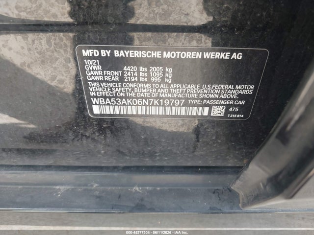 Aukcja sprzedaży 2022 Bmw 228 Gran Coupe I Sdrive, vin: WBA53AK06N7K19797, numer aukcji: 45277304