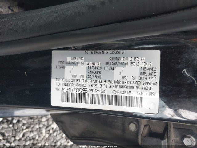 Auction sale of the 2012 Mazda Mazda2 Touring, vin: JM1DE1LY7C0152355, lot number: 45277363