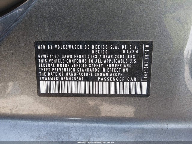 Volkswagen Jetta 1.5t S 2024 3VW5M7BU0RM075307 Image 9
